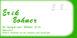 erik bohmer business card