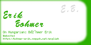 erik bohmer business card